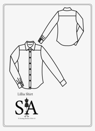 Lillia Shirt Flat Line Pattern - Pattern #6037087