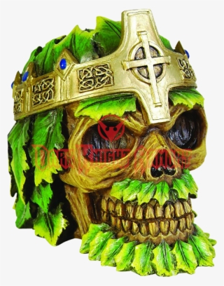 Greenman King Skull Statue - 4 Inch Resin Greenman Swamp King Color Skull Desktop #6037246