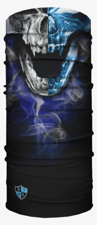 Half & Half Skull - Hoo-rag オリジナル マルチバンダナ チャコール Hrs01 #6037417