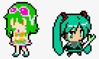 Gumi And Miku - Pixel Art Manga Chibi #6040890