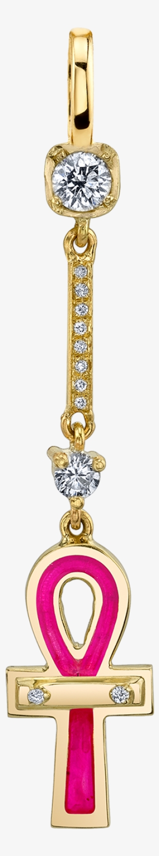 Diamond And Pink Ankh Drop Pendant #6041179