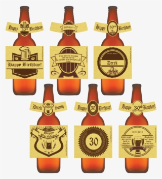 Beer Labels - Gold - Happy Birthday - 6 Pack - Mypaperdot #6044170