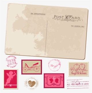 Postcard Postage Stamp Greeting Card Transprent Png - Retro Style Lady Bag Pu Leather Purse Fashion Clutch #6046813