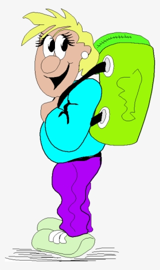 Backpacker Fem - Cartoon #6054665