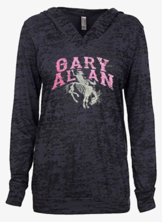 Gary Allan Ladies Black Burnout Hoodie - Gary Allan #6055961