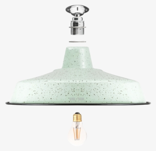 Fixed Large Mint Green Speckle Enamel Shade - Lampshade #6056708