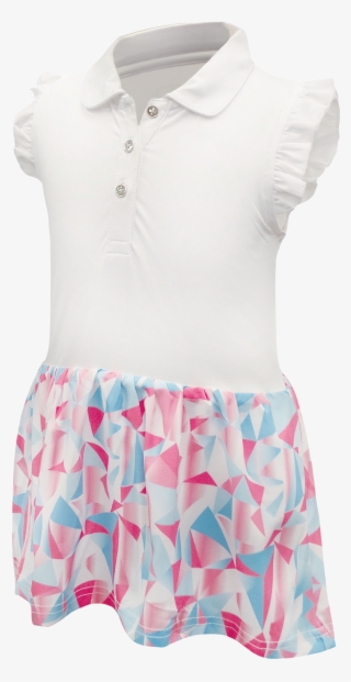 Infant White Polo Onesie Dress With/ Diagonal Color - Infant Bodysuit #6057348