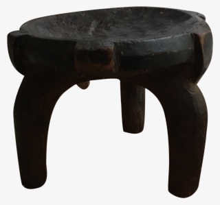 Carved African Hehe Three Legged Stool, Tanzania - End Table #6062878