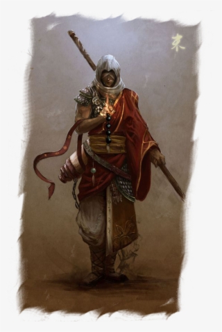 The Paladin Catches Her Breath As She Looks To The - Monk Concept Art #6063274