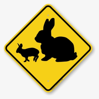 Rabbit With Bunny Crossing Sign - Señales De Transito Ganado #6070473