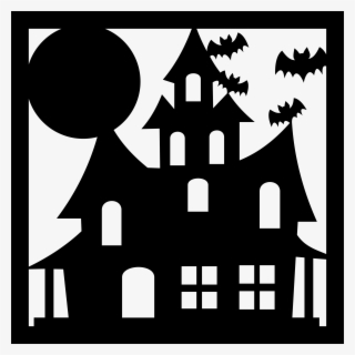 Casa Halloween, Halloween Art Projects, Halloween Window, - Haunted House Black Silhouette #6070821