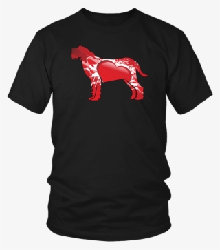 Spinone Italiano Silhouette With Big Read Hearts T-shirt - Music For The Masses T Shirt #6072746