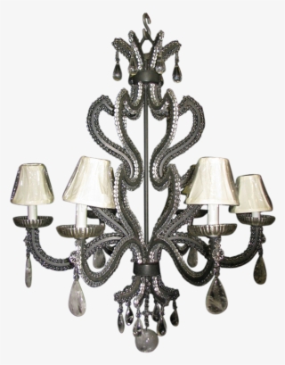 Rock Crystal And Beaded Glass Chandelier - Chandelier #6073746