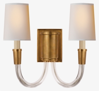 Vivian Double Sconce - Vivian Double Sconce - Hand-rubbed Brass - Visual Comfort #6074286