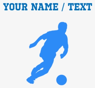 Custom Blue Soccer Player Silhouette Mousepad - Logo For Soccer School #6074294