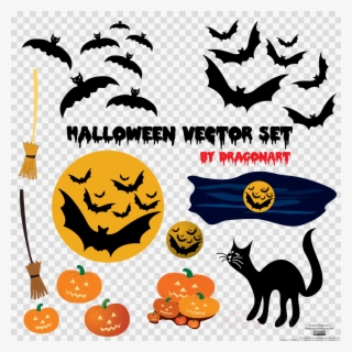 Silhouette Bats Png Clipart Clip Art - Png Free Cute Halloween Vectors #6075701