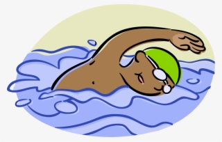 Competitive Swimmer Swims Vector Image Illustration - Как Нарисовать Человека В Бассейне #6077132