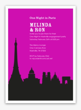 Paris Skyline Silhouette Party Invitations - Nashville #6079439