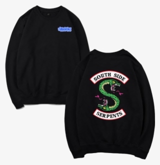 Women's Black Riverdale Logo/south Side Serpents Crewneck - Southside Serpents Hoodie Scarf #6085967