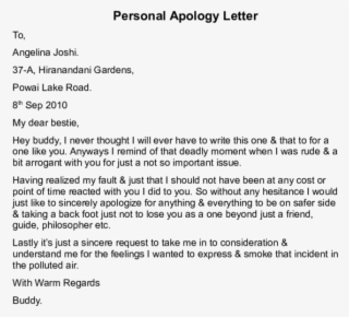 Words Of Apology To A Friend - Justificacion De Educacion Fisica #6091411
