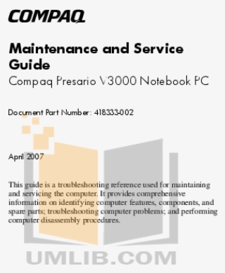 Pdf For Hp Laptop Compaq Presario,presario Cq41-226 - Compaq #6097515