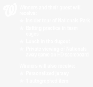 Enter For A Chance To Win A Special Nationals Experience - Maryland #610662