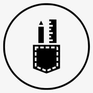 Pencil Ruler Pocket Design Drawing Creation Write Icon - Drawing #611455