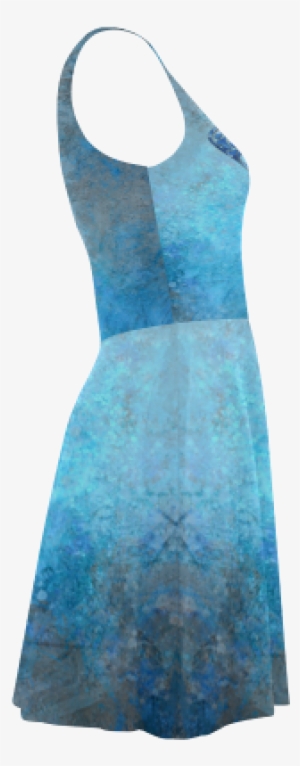 A Blue Watercolor Elephant Portrait In Denim Look Atalanta - Cocktail Dress #611628
