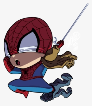 Geek Art Cute Little Spider Man Rushing Into Action - Cute Spiderman #611882