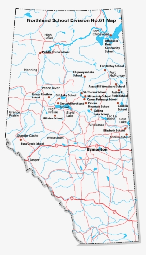 Map Of Northland School Division - Northland School Division No. 61 #612085