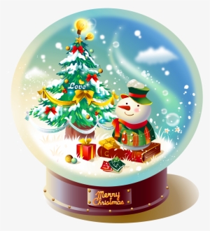 Transparent Christmas Snowglobe With Snowman Png Picture - Bola De Cristal Navideña #614592