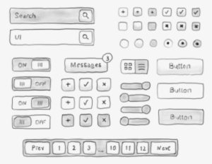 Psd Photoshop Kit Learn More About This Kit Here - Hand Drawn Ui Icons #616227