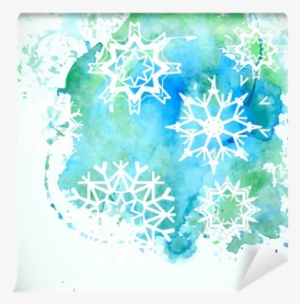 Watercolor Snowflakes Background Wall Mural • Pixers® - Watercolor Painting #617344