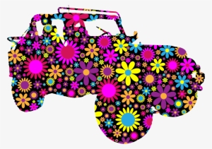 This Free Icons Png Design Of Floral Jeep Silhouette #617738
