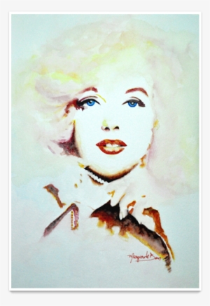 Poster Marilyn Monroe Em Aquarela De Margarete Bomna - Draw Panos Em Aguarelas #618816