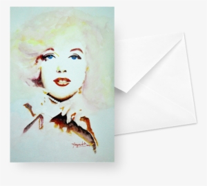 Cartão Marilyn Monroe Em Aquarela De Margarete Bomna - Draw Panos Em Aguarelas #618838