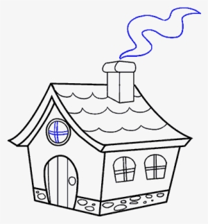 Drawn House Cartoon Flower - Drawing #619197