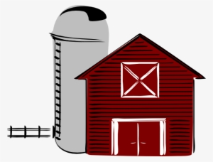 Cartoon Barn Clip Art Along With Cartoon Farm Animals - Barn With Silo Clipart #619521