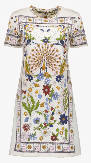 Ss Kerry T-shirt Dress Ivory Meadow - Tory Burch Kerry T Shirt Dress #6111946