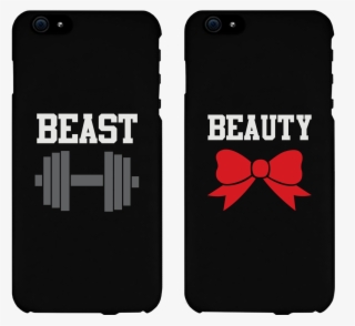 Beauty & Beast Matching Couple Black Phonecases - Cute Couple Mobile Covers #6115575