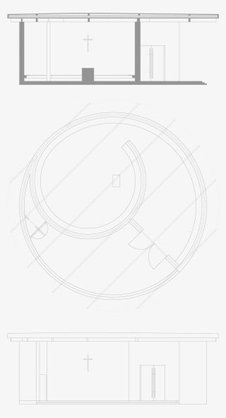 A Chapel Designed For The Small Town Of Los Janos In - Technical Drawing #6120998