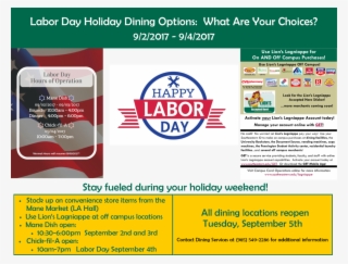 Labor Day Dining Options - Flyer #6126345