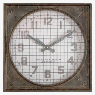 Uttermost 'warehouse' Rust Brown Wall Clock With Grill #6126395 Uttermost 'warehouse' Rust Brown Wall Clock With Grill #6126395