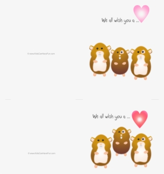 Valentine's Day Cute Hamsters Double-sided Cards - Clip Art #6128565