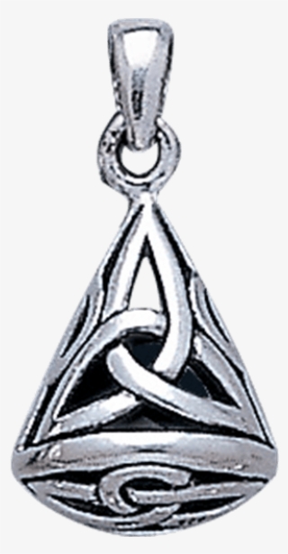 White Bronze 3d Triquetra Teardrop Pendant - "white Bronze 3d Triquetra Teardrop Earrings" #6140579