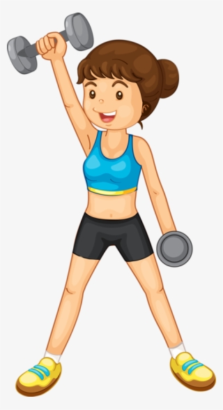 Kids Fitness Ideas Bonita Country Day School - Cartoon Female Lifting Weights #6141513