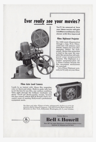 Bell & Howell, Filmo Projector, Camera, Advertisement - Vintage Advertisement #6156514