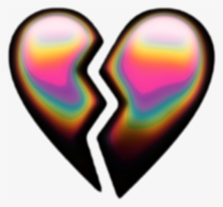Heart Emoji Holographic Brokenheart Freetoedit - Broken Heart #6160688