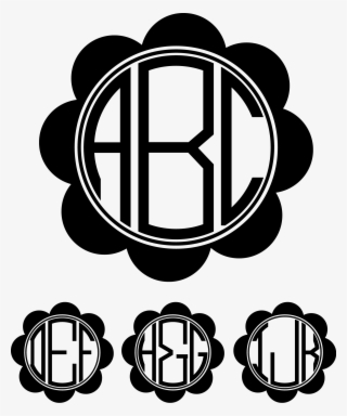 Monogram Flower Circle Font - Flower Circle Silhouette #6165601