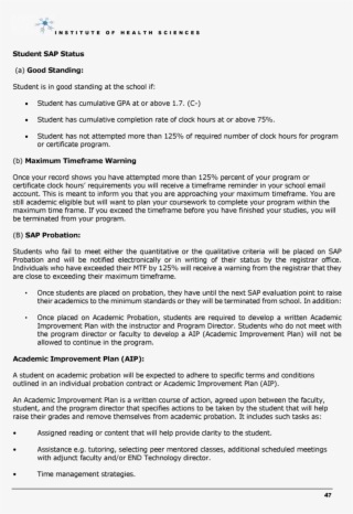 I N S T I T U T E O F H E A L T H S C I E N C E S Student - Us Offer Letter Sample #6167033